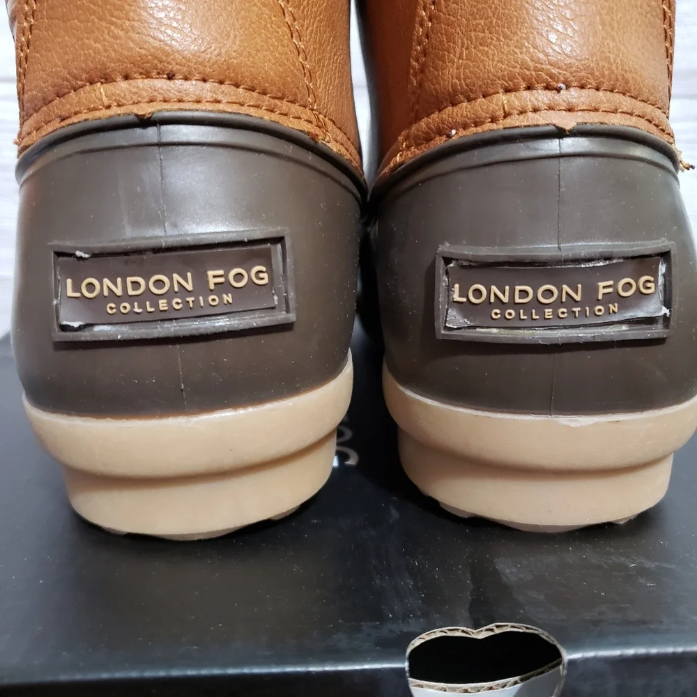 London‎ Fog Men’s Duck Boots Size 10M – Cognac Brown Waterproof Memory Foam